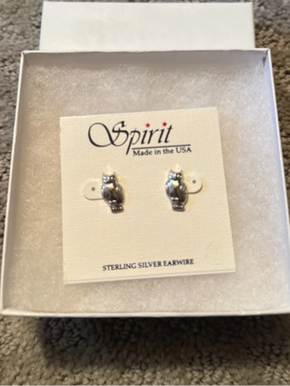 Sterling Silver Owl Post Earrings